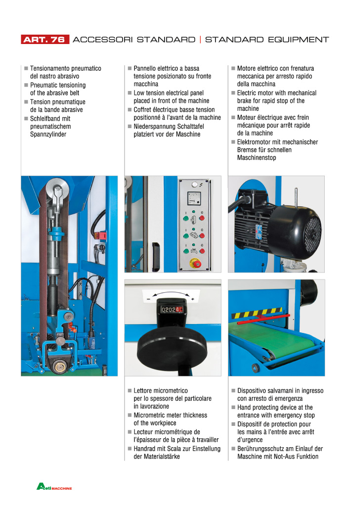 ART.76 - Polishing machine for flat surfaces by wet system | 1 Belt grinding unit - st694