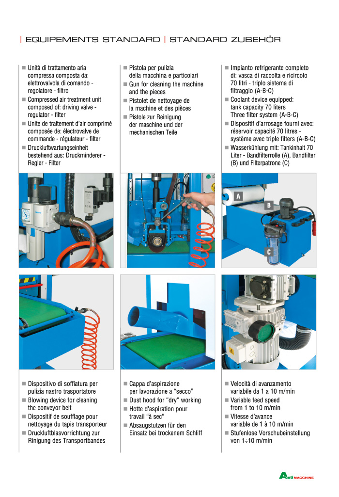 ART.76 - Polishing machine for flat surfaces by wet system | 1 Belt grinding unit - st695