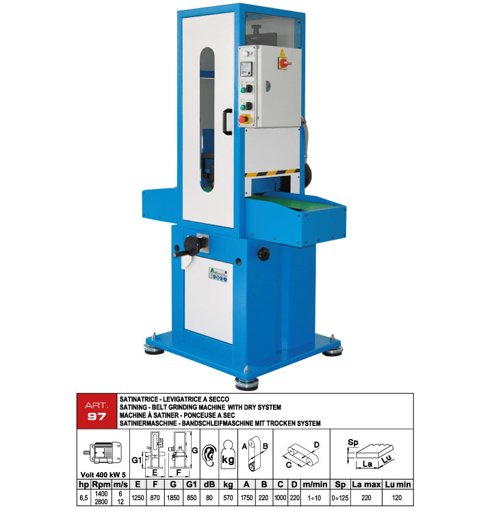 ART.97 - Polishing machine for flat surfaces by dry system | 1 Belt grinding unit - st699