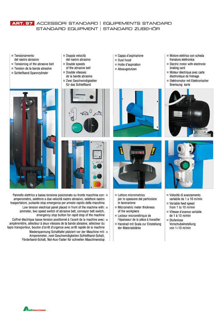 ART.97 - Polishing machine for flat surfaces by dry system | 1 Belt grinding unit - st700
