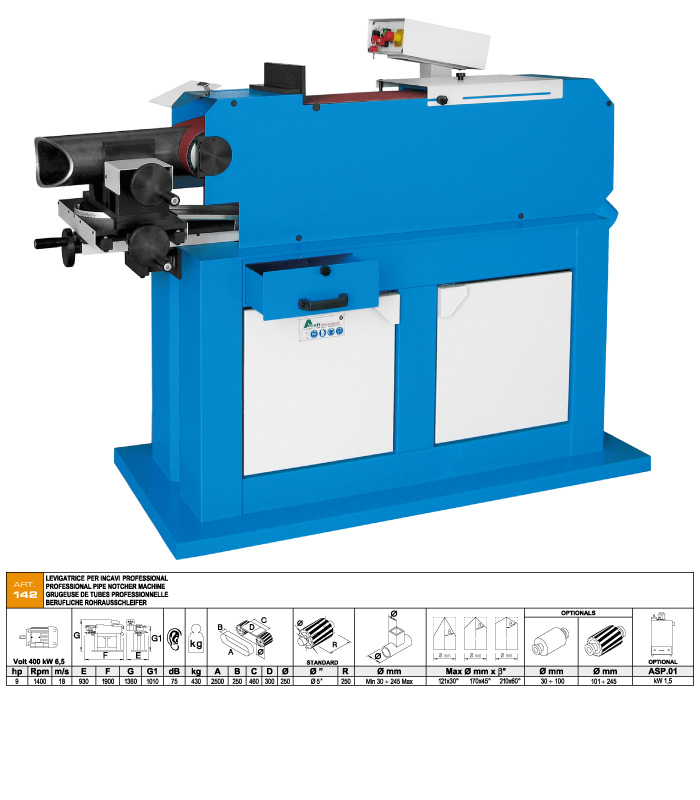 ART.142 - Tube ends grooving - clockwise/anticlockwise clamp rotation - &Oslash;min. 30 &divide; &Oslash;max. 245 mm - st713