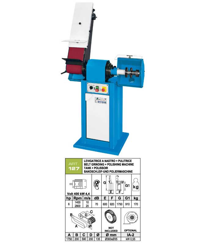 ART.127 - Swing belt grinding machine 200x1750 + Polishing machine &Oslash;300 mm - st1116