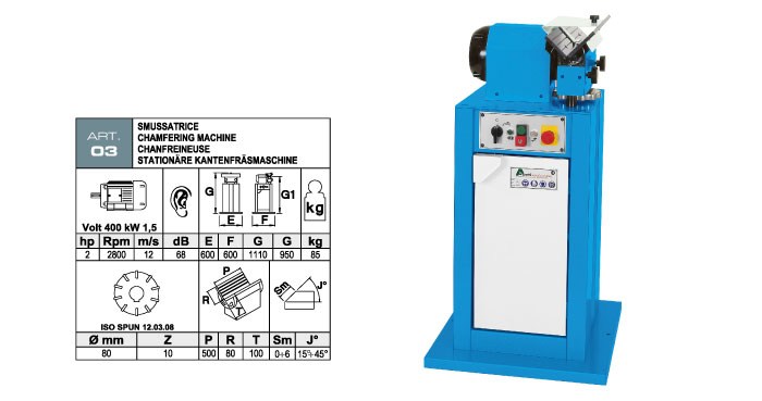 ART.03 - Bevelling machine with widia inserts milling cutter - max. bevel 6 mm - st723