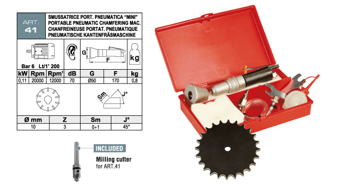 ART.41 - Pneumatic portable bevelling machine - for straight and profiled elements - max. bevel 1 mm - st737