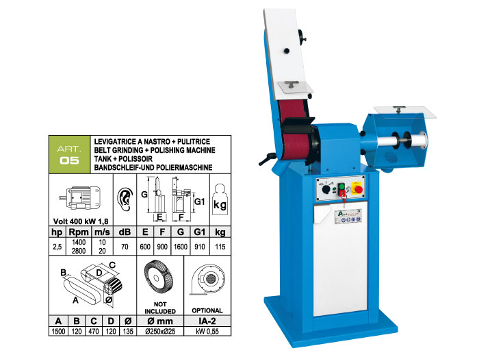ART.05 - Swing belt grinding machine 120x1500 + Polishing machine &Oslash;250 mm - st749